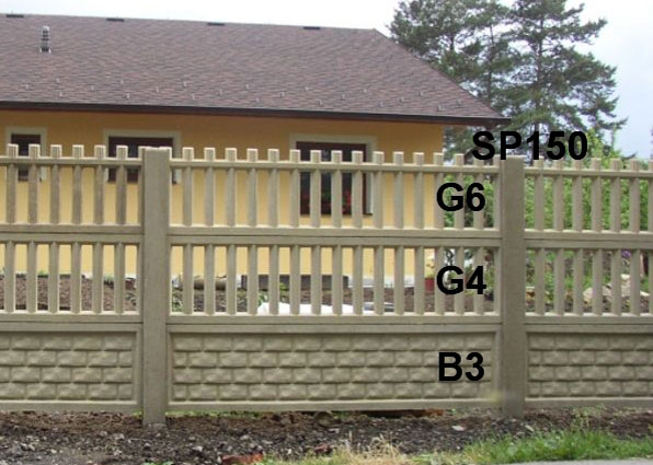 Betonový plot B3,G4,G6,SP150
