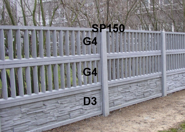 Betonový plot D3,G4,G4,SP150
