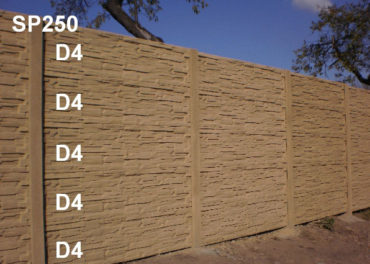 Betonový plot D4,D4,D4,D4,D4,SP250