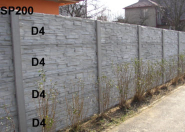 Betonový plot D4,D4,D4,D4,SP200