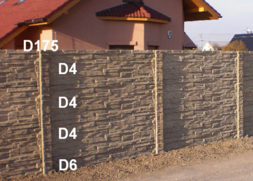 Betonový plot D4,D4,D4,D6,D175