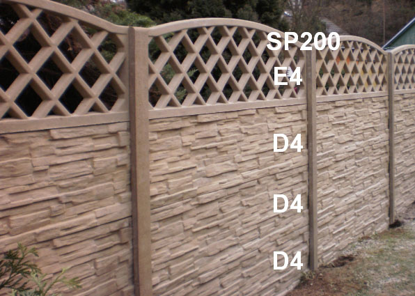 Betonový plot D4,D4,D4,E4,SP200 