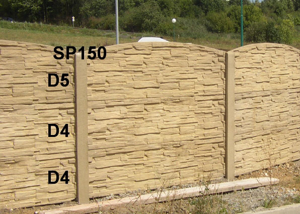 Betonový plot D4,D4,D5,SP150