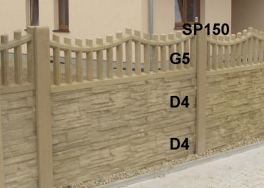 Betonový plot D4,D4,G5,SP150