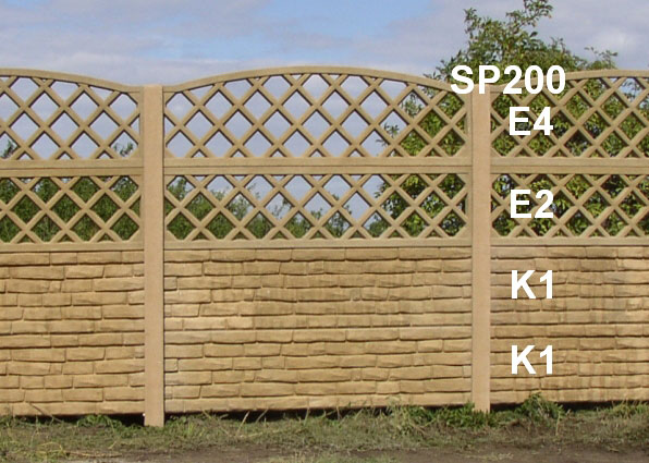 Betonový plot E4,E2,K1,K1,SP200