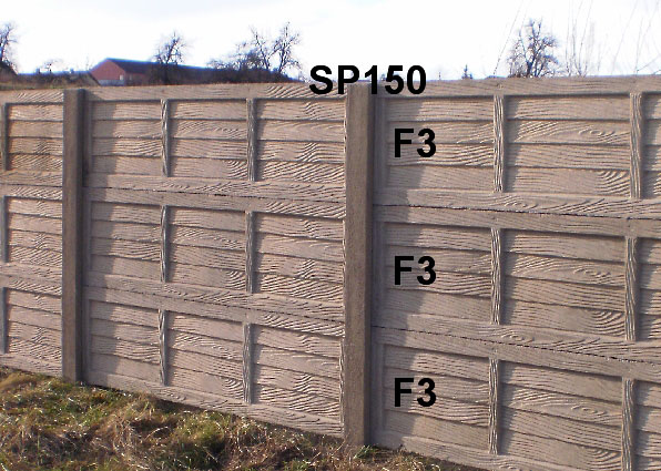 Betonový plot F3,F3,F3,SP150