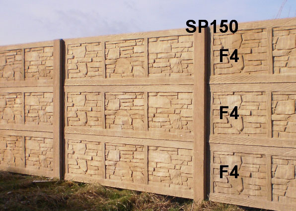 Betonový plot F4,F4,F4,SP150