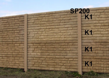 Betonový plot K1,K1,K1,K1,SP200
