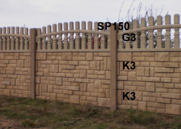 Betonový plot K3,K3,G3,SP150