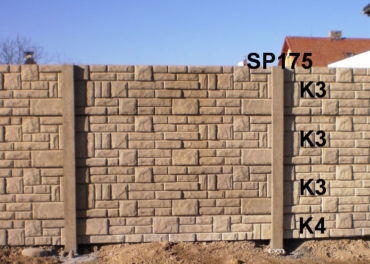 Betonový plot K4,K3,K3,K3,SP175