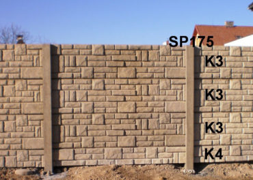 Betonový plot K4,K3,K3,K3,SP175