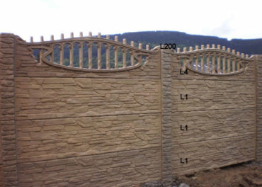 Betonový plot L1,L1,L1,L4,SP200
